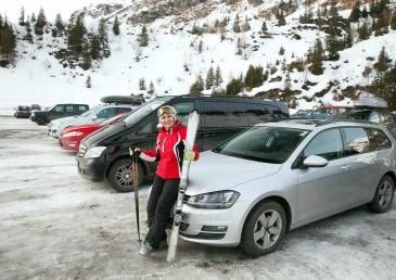 VIP-Parkplatz im Skigebiet