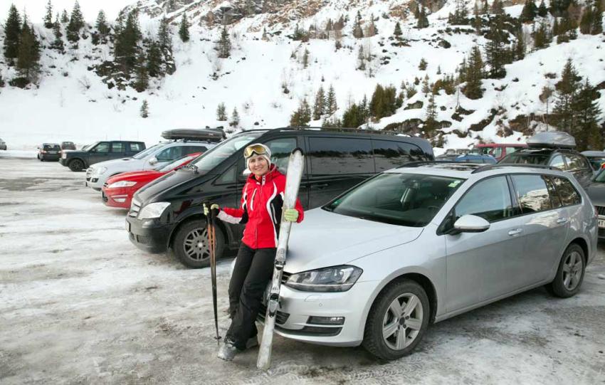 VIP parking in ski resort